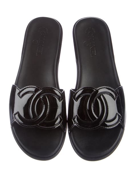 chanel camellia slip on 2017|chanel sandals cc logo.